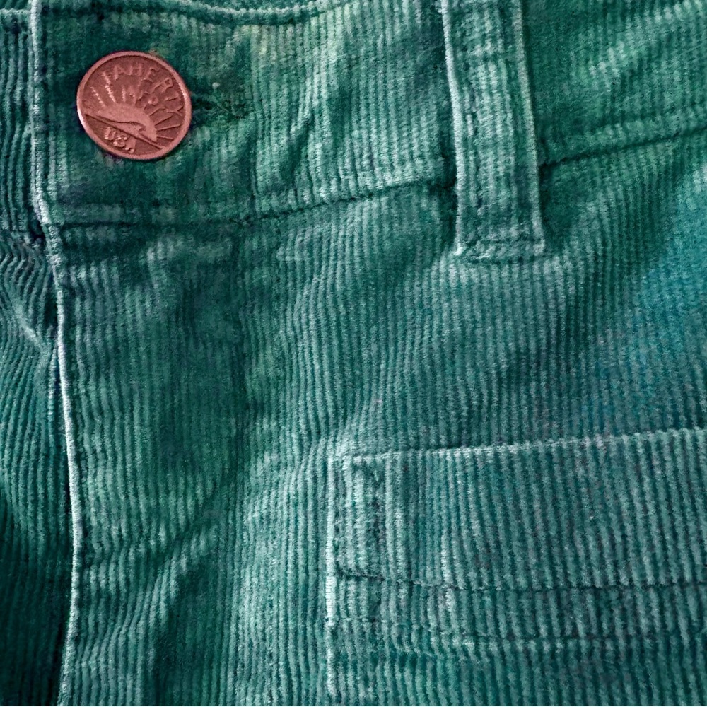 Faherty Green Corduroy Boot Cut Pants - Picture 7 of 10